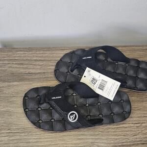 Volcom Toddler Boys Recliner Sandals Size 1 Black NWT